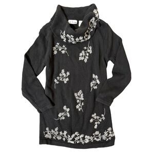 B.P. Design Beaded Embroidered Tunic Length Pullover Sweater Women’s Size Small